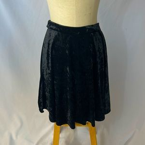Black crushed velvet skirt
